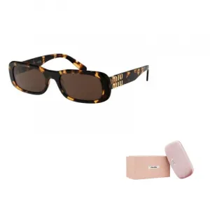 MIU MIU Ацетатные солнцезащитные очки неправильной формы для женщин в черепаховом цвете, Tortoiseshell