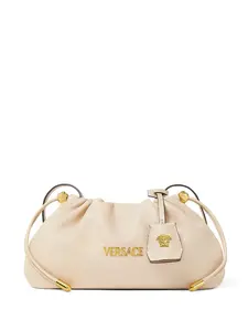 Мини-клатч Tag с логотипом Versace, кремовый