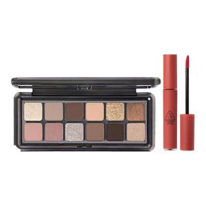 Тени для век 12 цветов и жидкая помада набор для макияжа легко растушевываются не размазываются комплектация 9,5г+4г 3CE