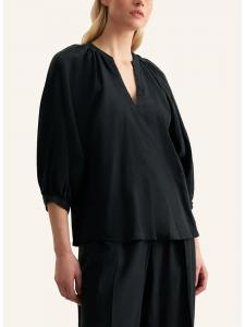 Seidensticker Льняная блузка черного цвета