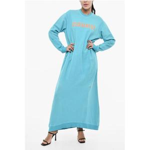 Платье-макси с контрастным логотипом Dsquared2, синий