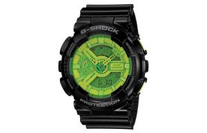 CASIO Часы Women's Liquid Crystal/Analog Dual Display Series Green Watch GA-110B-1A3PR, Green Dial