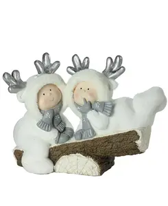 18,5-Дюймовое белое зимнее рождественское украшение в виде улыбающихся детей на качелях Northlight, silver