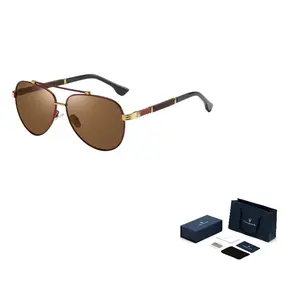 Авиаторские солнцезащитные очки для мужчин plate and metal tr90 Maserati