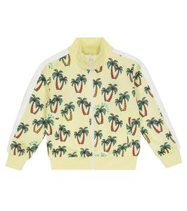 Спортивная куртка из джерси с принтом Palm Angels Kids, Yellow Green