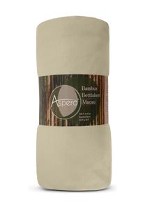 Бежевое бамбуковое натяжное постельное бельё macau Aspero