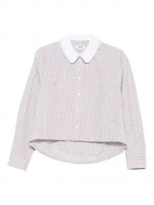 Клетчатая рубашка с воротником Питер Пэн Sandro, бежевый