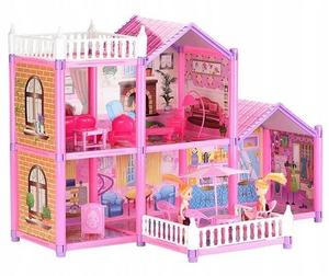 Большой Кукольный Дом Двухэтажная Вилла Мебель Для Дома + Мини-Куклы Midex