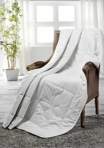 Одеяло Dreams из натурального волокна "Классик", легкое, наполнитель 100% шелк, чехол 100% хлопок, (1 шт.), хорошо переносит влагу, идеально подходит для теплого времени года 155х220 см, цвет creme