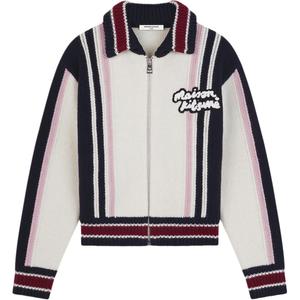 Полосатый кардиган на молнии Maison Kitsune, Natural