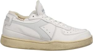 Мужские кроссовки Diadora Mi Basket Row Cut с шнуровкой для повседневной носки - белые