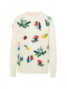 Свитер с цветочным принтом Malo, бежевый