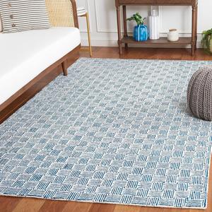 Ковер SAFAVIEH, 183 x 275 см, коллекции Micro-Loop, Navy & Ivory, ручной работы из шерсти, идеально для гостиной, спальни, столовой (MLP537N-6)