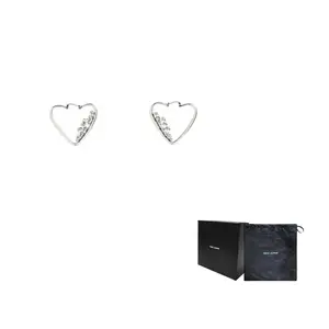 Украшенные сердечками серьги-кольца SAINT LAURENT