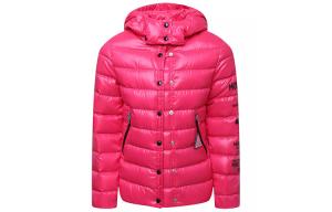 Детская пуховая куртка Moncler, розово-красная