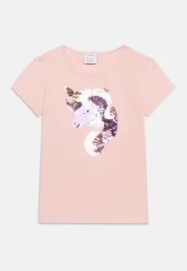 Футболка с принтом единорога и блестками Lindex, Light Dusty Pink