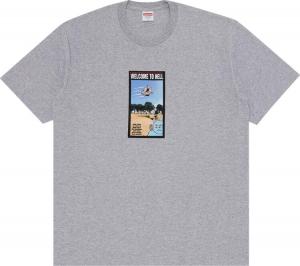 Футболка Supreme x Toy Machine Welcome To Hell 'Heather Grey', серый