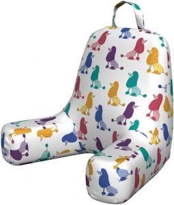 Наволочка для подушки для чтения Lunarable с изображением разноцветных пуделей на простом фоне, с анималистическими мотивами, мягкая, без наполнителя, размер S, разноцветная., Multicolor