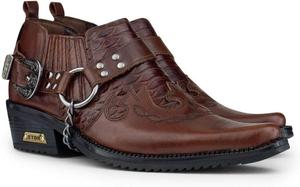 Мужские кожаные ботинки Wincklepickers с узором под змею в ковбойском стиле, с кубинским каблуком и кожаной цепью Infinity Leather, коричневый