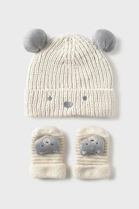 Детская шапочка и носки Mayoral Newborn, бежевый