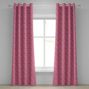 Штора на люверсах ABAKUHAUS Эйфелева с узором ко Дню святого Валентина, надписью France Paris Oh La La и сердечками, декоративная, двухпанельная, 280 x 175 см, цвет: черный, белый, розовый Abakuhaus