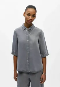 Блузка с пуговицами (objframe) Object, Light Grey Denim
