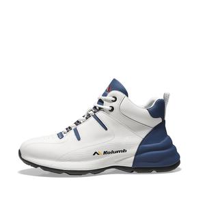 Колумб устойчивые к истиранию полувысокие массивные кроссовки мужские бело-синие