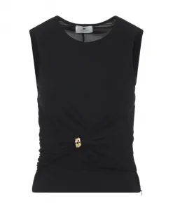 Топ без рукавов Elisabetta Franchi, черный
