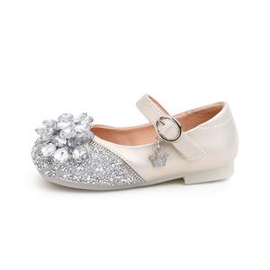 Детские кожаные туфли с противоскользящим износостойким верхом Budding, бежевый