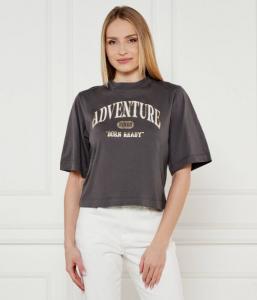 Футболка с приключениями Loose fit Pinko, серый