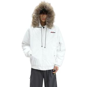 Парка Unisex с капюшоном, утепленная и на флисе WARRIOR, белый (diy badge)