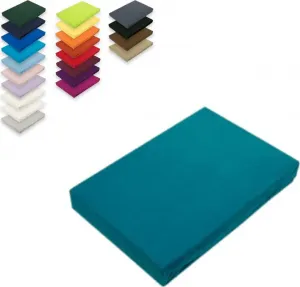 Простыня на резинке Topper Jersey 180 x 200 см Petrol Südseetraum