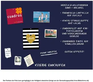 Магнитная пленка Queence "Магнитная пленка для школьной доски", пленка для стенной доски, магнитная пленка, самоклеящаяся, мел + неодимовые магниты 50х0,1х100 см, темно-синий