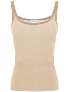 Max Mara шелковый топ в рубчик, нейтральный цвет