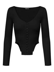 Льняной трикотажный топ Elena Velez, черный