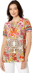 Женская футболка с рукавами-фонариками Johnny Was Wild Garden, мультиколор