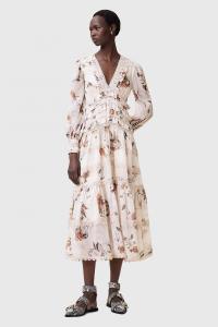 Платье миди AllSaints ZORA, бежевый