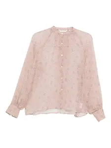 Блузка с застежкой на пуговицы и принтом в виде треугольников Xacus, розовый