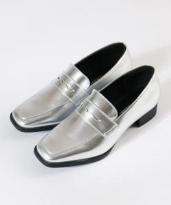 Лоферы с квадратным носком и каблуком 3 см для офиса, официальных мероприятий и повседневной носки 3066 Liberty Doll, цвет Silver