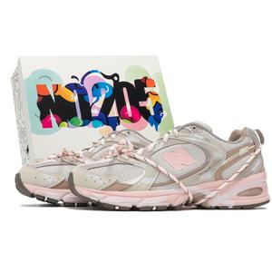 New Balance Кроссовки для бега NB 530 с амортизацией, устойчивые к истиранию, дышащие, низкие, унисекс, серые с розовым