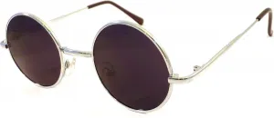 Винтажные солнцезащитные очки в стиле Леннона 60-х годов, маленькие круглые, металлические, серебристо-дымчатые MODA, Black