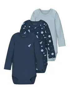 Комбинезон для сна Name It "NBMBODY 3P LS DARK SPACE NOOS" (упаковка, 3 шт.), цвет Dark Denim
