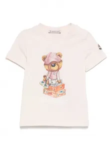 Футболка с принтом Moncler Enfant, розовый