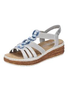Сандалии на плоской подошве rieker, цвет silber/blau