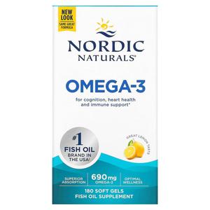 Nordic Naturals Омега-3 с лимоном, 690 мг, 180 мягких таблеток (345 мг на мягкую желатиновую капсулу)