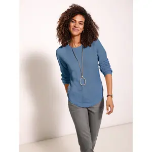 Повседневный образ Свитер с круглым вырезом "Пуловер" Casual Looks, серый