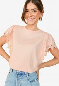 Футболка с принтом REGULAR FIT - BRODERIE FLUTTER Friends Like These, розовый