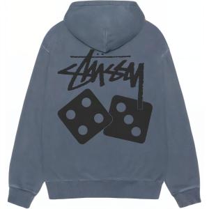 Застежка-молния худи с пигментной окраской Stussy, синий