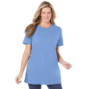 Женщина в женской идеальной тунике больших размеров с круглым вырезом Woman Within, цвет French Blue