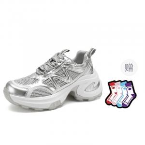 FOXER Минималистичный модный стиль высокая и стройнящая элегантная продвинутая текстура низкие массивные кроссовки Women's Gray